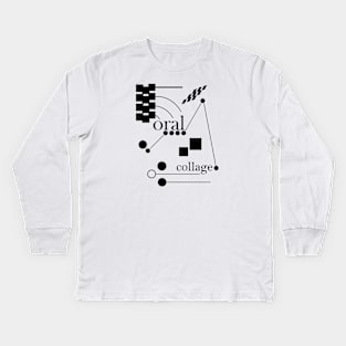 Graphic Notation - Black | Oral Collage Kids Long Sleeve T-Shirt